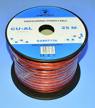 Кабель живлення авто 6GA Cu+Al червоний KAB0713A /бухта 25м