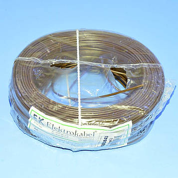 Провід мідний LgY, 1*0,5мм² H05V-K, Elektrokabel, коричн. KAB0843 / бухта 100м