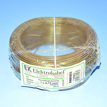 Провід мідний LgY, 1*0,75мм² H05V-K, Elektrokabel, коричн. KAB0853 / бухта 100м