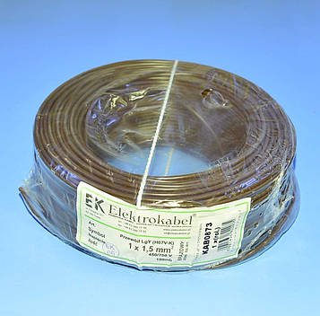 Провід мідний LgY, 1*1,5мм² H07V-K, Elektrokabel, коричн. KAB0873 / бухта 100м