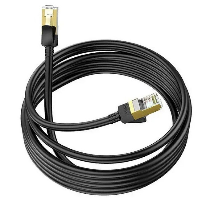 Кабель RJ45 HOCO LAN Level pure copper gigabit ethernet cable US02 5 м чорний (N019206)