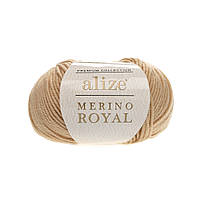 Пряжа Alize merino royal 256 беж ализе мерино роял 100% шерсть