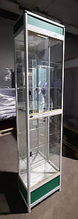 Торгова вітрина скляна з алюмінієвого профілю 500х300х2100 мм., Б/у