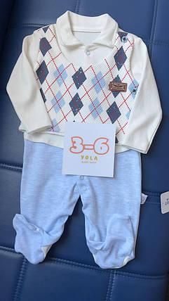 Чоловічок Блакитний (3-6м) (YOLA.BABY.SHOP), фото 4