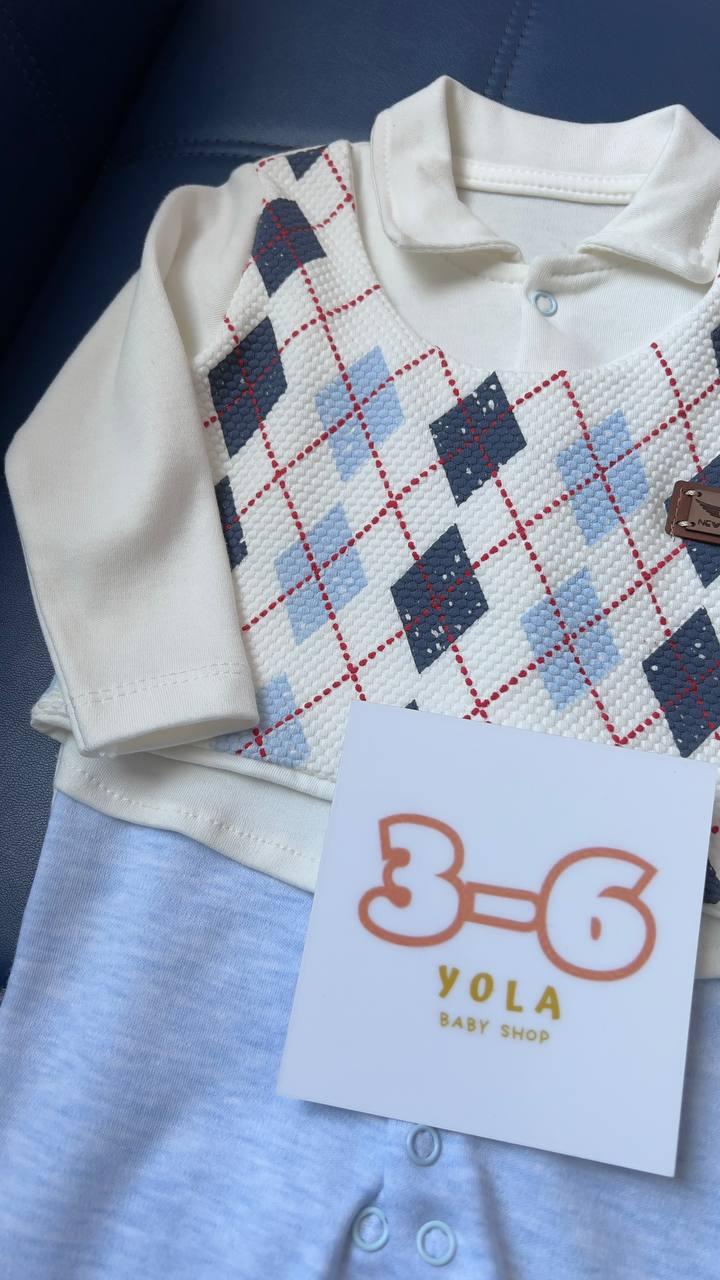 Чоловічок Блакитний (3-6м)  (YOLA.BABY.SHOP)