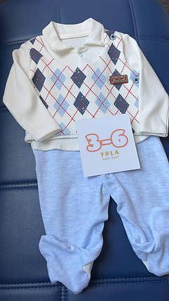 Чоловічок Блакитний (3-6м) (YOLA.BABY.SHOP), фото 3