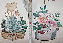 Вінілові наклейки весняні квіти в горщиках (лист 60 х 90 см) Б179-7 QT-AB, фото 4