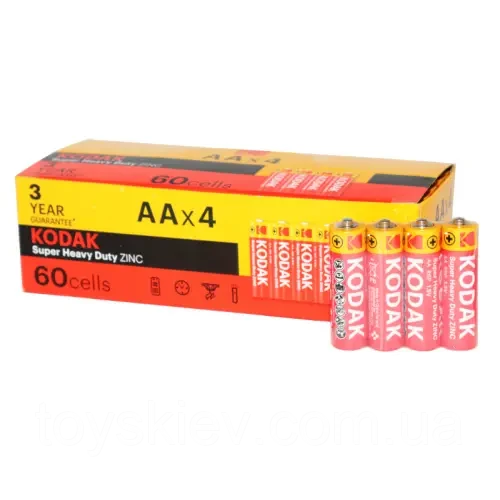 Пальчикові Батарейки KODAK R6/AA 60 шт уп.