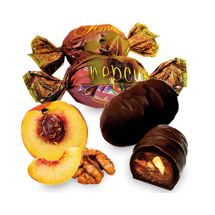 Цукерки "Персик у шоколаді з волоським горіхом" ТМ Amelia, фото 2