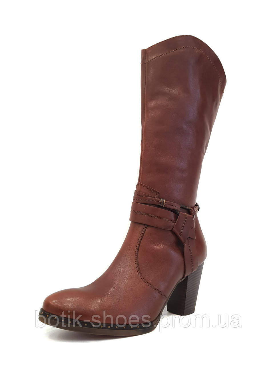 Женские сапоги из натуральной кожи на высоком каблуке весенние осенние качественные 40 размер Kordel 4597 2023 - фото 2 - id-p142589378