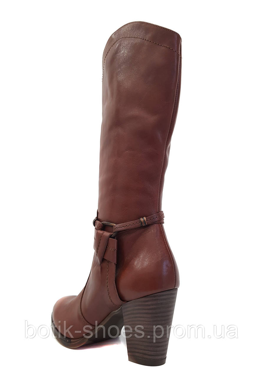 Женские сапоги из натуральной кожи на высоком каблуке весенние осенние качественные 40 размер Kordel 4597 2023 - фото 3 - id-p142589378