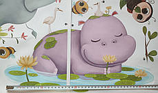 Вінілові наклейки Слонік Оленя Бегемот Лінивець (лист 60 х 90 см) Б265-1, фото 3