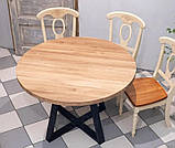 Стільниця кругла з дубу 100 см, фото 2