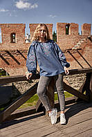 Женская дизайнерская вышиванка (цвет джинс), арт. 4560 джинс