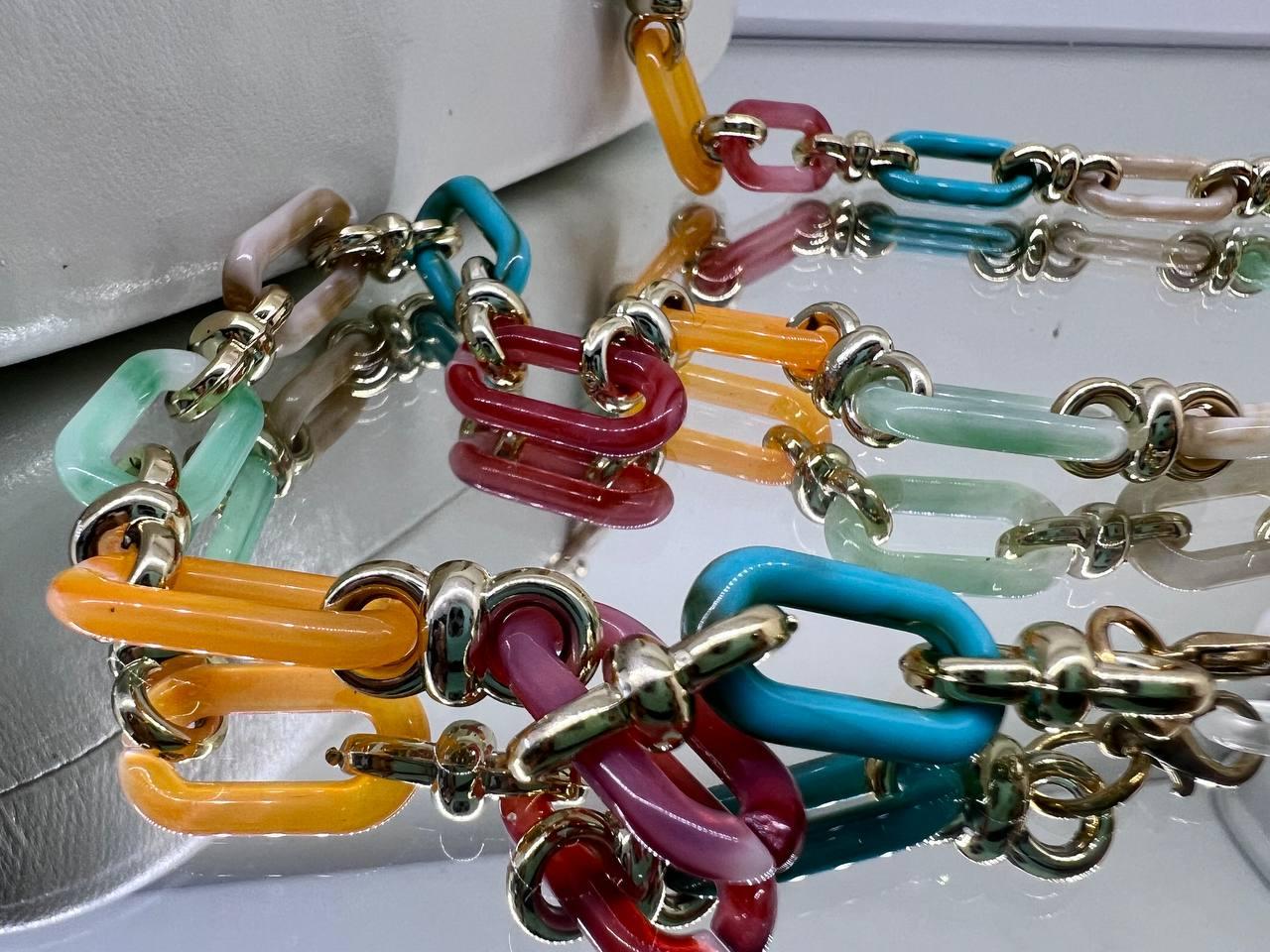Шнурок Держатель для Очков Разноцветный Крупные Звенья на Силиконовых ...