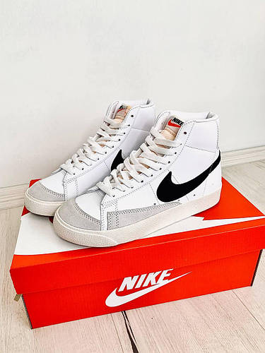 Купить Nike Blazer Mid 77 Vintage White Black Унисекс Кеды Найк Блейзер ...
