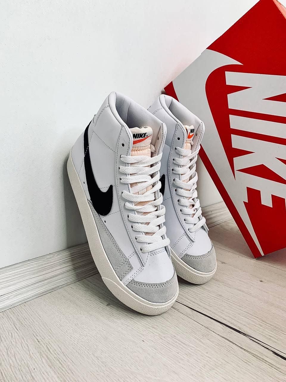 Купить Nike Blazer Mid 77 Vintage White Black Унисекс Кеды Найк Блейзер ...