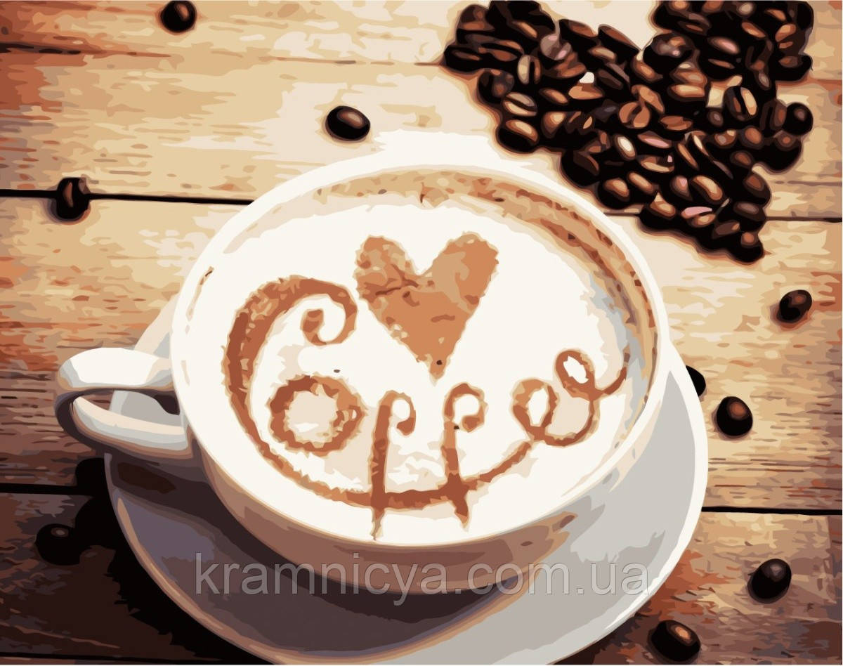 Картина за номерами Coffee, 40х50 Strateg Преміум з лаком та рівнем (VA-1964)