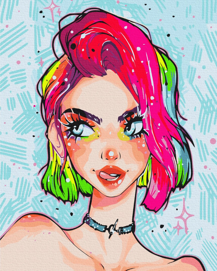 Картина за номерами Леді грандж @nila_art_art 40*50 Дівчина гранж на картинах за номерами BrushMe BS53389