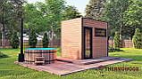 Будівництво мобільної бані 3,1х2,0м Gartensauna-8 Thermowood Production під ключ, фото 4