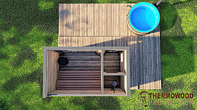 Модульна бань 4,0х2.3м Gartensauna-9 Thermowood Production під ключ від виробника