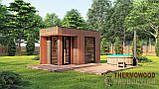Баня 4,6х2,3м оздоблення терморейка Gartensauna-13 Thermowood Production під ключ від виробника, фото 3