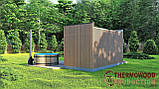 Баня 4,6х2,3м оздоблення терморейка Gartensauna-13 Thermowood Production під ключ від виробника, фото 6