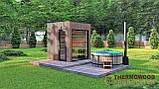 Мінісауна 2,3х2,3 м оздоблення терморейка Gartensauna-14 Thermowood Production під ключ від виробника, фото 3