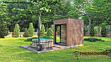 Мінісауна 2,3х2,3 м оздоблення терморейка Gartensauna-14 Thermowood Production під ключ від виробника, фото 5