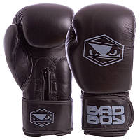 Перчатки боксерские кожаные на липучке BAD BOY STRIKE VL-6615 (р-р 10oz, черный)