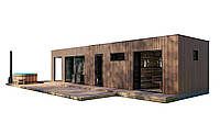 Дом-Баня 12,0х3,5м отделка термо рейка Sauna House 4 под ключ от производителя Thermowood Production
