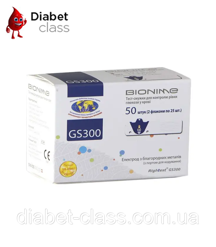 Тест-смужки Біонайм Тунест (Bionime Rightest) GS 300 — 50 штук