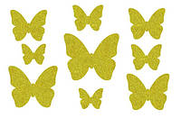 Декор з рідких шпалер "Метелики", блистки-золото крапка, , ТМ "Біопласт"