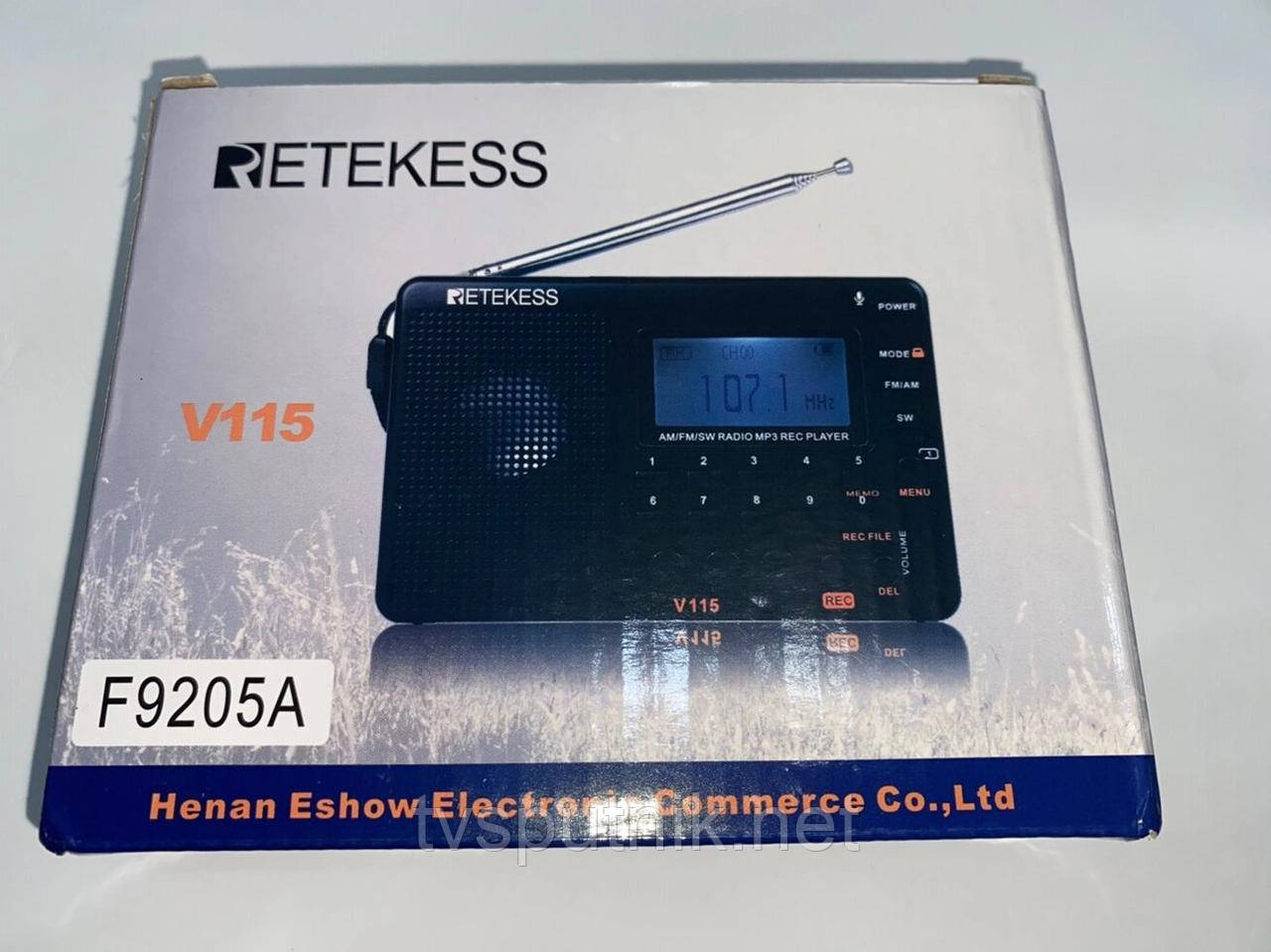 Радиоприемник Retekess V115 (FM/AM/SW MP3 плеер, цифровой, есть УКВ ...