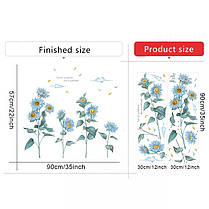 Вінілові наклейки Блакитні соняшники (лист 60 х 90 см) ZM-AB, фото 2