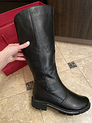 Черевики чоботи жіночі зимові шкіряні на повну широку ногу голінь великого розміру 40 (код:М-5226к)
