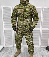 Военный зимний костюм Softshell мембрана + на флисе + синтепон (до -35) Камуфляж Мультикам M