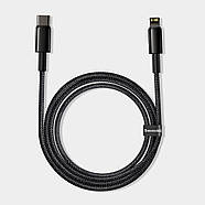Кабель для швидкої зарядки Type-C на Lightning BASEUS PD20W Tungsten Gold Fast Charging Data Cable 2м (чорний), фото 3