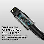 Кабель для швидкої зарядки Type-C на Lightning BASEUS PD20W Tungsten Gold Fast Charging Data Cable 2м (чорний), фото 9