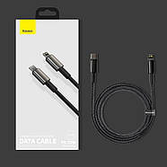 Кабель для швидкої зарядки Type-C на Lightning BASEUS PD20W Tungsten Gold Fast Charging Data Cable 2м (чорний), фото 11