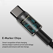 Кабель для швидкої зарядки Type-C на Type-C BASEUS 100W 5A Tungsten Gold Fast Charging Data Cable 2м (чорний), фото 4