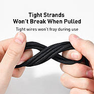 Кабель для швидкої зарядки USB на Type-C 66W 6A BASEUS Tungsten Gold Fast Charging Data Cable 1м (чорний), фото 7