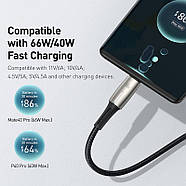 Кабель для швидкої зарядки USB на Type-C BASEUS 66W 6A Water Drop-shaped Lamp SuperCharge 1м (чорний), фото 3