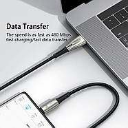 Кабель для швидкої зарядки USB на Type-C BASEUS 66W 6A Water Drop-shaped Lamp SuperCharge 1м (чорний), фото 6