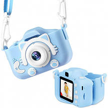 Дитячий цифровий фотоапарат Smart Kids Kitty з 2" екраном у силіконовому чохлі "Кішечка" з вбудованими іграми + Карта пам'яті 16Гб, фото 4