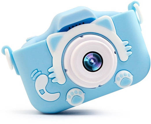 Дитячий цифровий фотоапарат Smart Kids Kitty з 2" екраном у силіконовому чохлі "Кішечка" з вбудованими іграми + Карта пам'яті 16Гб, фото 1