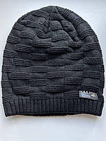 Зимняя мужская шапка, теплая зимняя шапка, черная зимняя шапка.