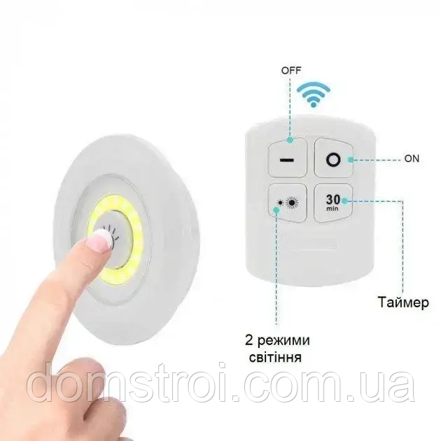 Світильники з пультом та таймером LED light with Remote Control Set (3 світильники) + 11 батарейок Duracell