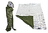 Зелена рятувальна термо ковдра для виживання 210х130 см Німеччина WERO MED-X + ліхтарик KNIXS у подарунок, фото 2