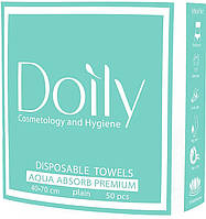 Полотенца 40 х 70 см в пачке из целлюлозы 50 г/м2 Aqua Absorb Doily гладкие 50 шт